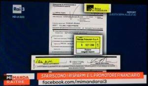 Nell'immagine il documento con la falsa firma apposta da Vincenzo Torchia a nome di un cliente deceduto 5 anni prima