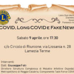 Convegno organizzato dal Lions Club Lamezia dal titolo “Covid, long covid e fake news”