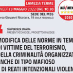 D'Ippolito (M5S) presenta la sua proposta di legge sulla tutela delle vittime di mafia