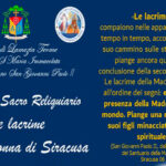 Reliquiario con Lacrime Madonna Siracusa al Santuario di Cardolo per festeggiamenti San Giovanni Paolo II